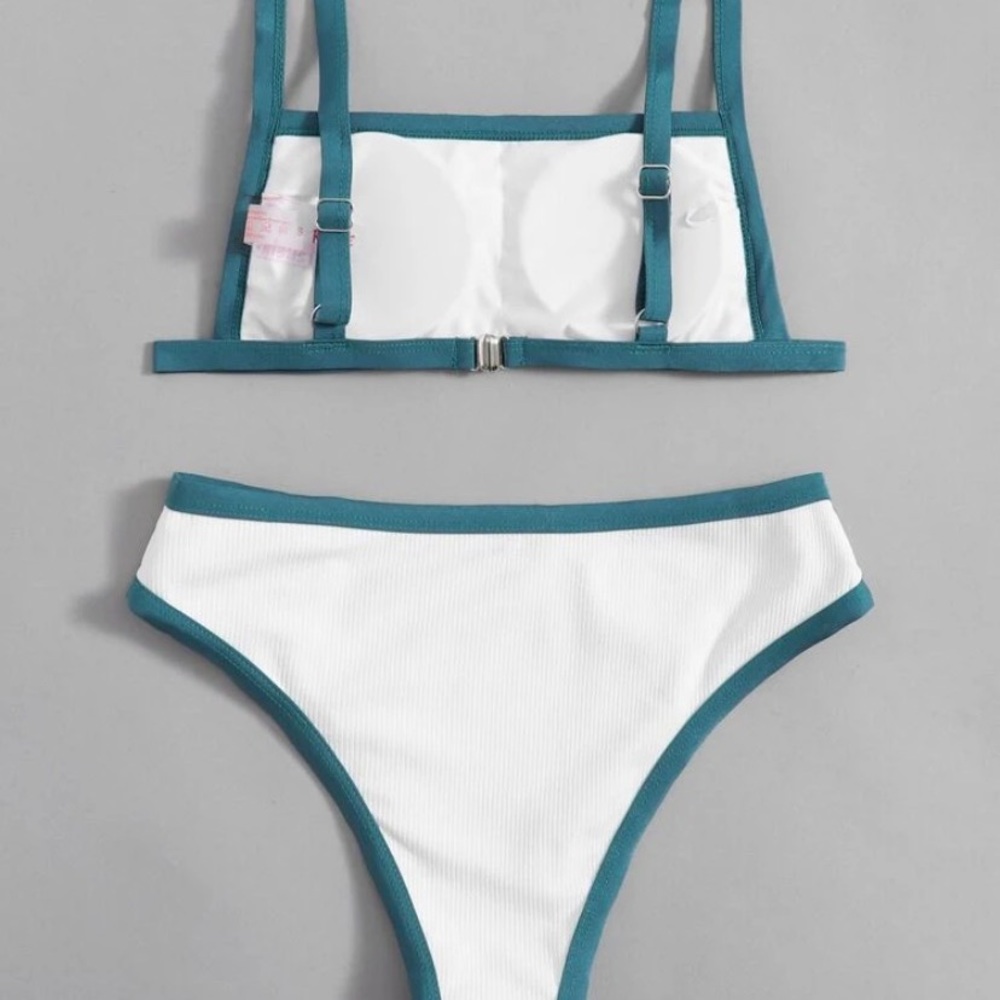 ROMWE Swim Suit - white & teal